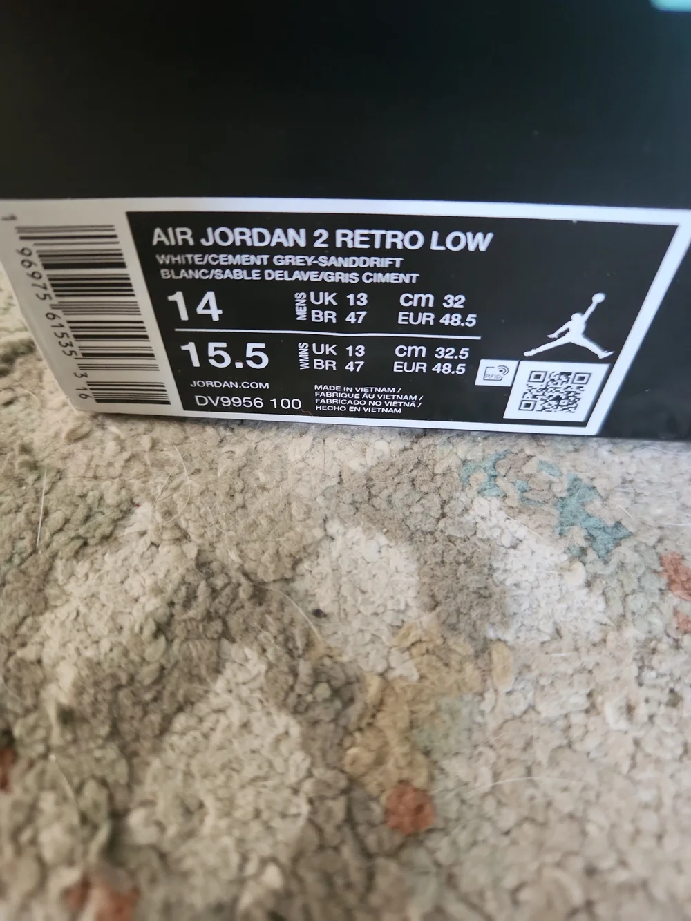 Size 14 - Air Jordan 2 Retro Low Python With Box